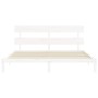 Estructura cama de matrimonio con cabecero madera maciza blanco