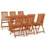 Juego de comedor para jardín 7 pzas madera maciza de eucalipto de vidaXL, Conjuntos de jardín - Ref: Foro24-3087339, Precio: ...