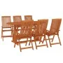 Juego de comedor para jardín 7 pzas madera maciza de eucalipto de vidaXL, Conjuntos de jardín - Ref: Foro24-3087339, Precio: ...