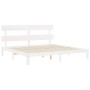 Estructura de cama sin colchón madera maciza blanca 200x200 cm