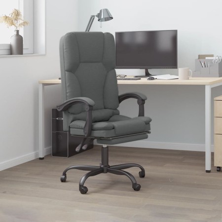 Silla de oficina reclinable con masaje de tela gris oscuro de vidaXL, Sillas de oficina - Ref: Foro24-349676, Precio: 137,11 ...
