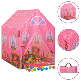 Tienda de juegos para niños con 250 bolas rosa 69x94x104 cm