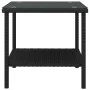 Schwarzer Beistelltisch aus gehärtetem Glas aus synthetischem Rattan, 45 x 45 x 45 cm von vidaXL, Seitentische - Ref: Foro24-...