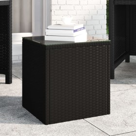 Rattan side table with black tempered glass top 40x37x40.5 cm by vidaXL, Side tables - Ref: Foro24-319388, Price: 58,46 €, Di...