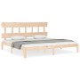 Estructura de cama sin colchón madera maciza de pino 200x200 cm