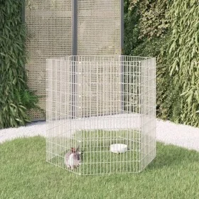 Rabbit cage 6 panels galvanized iron 54x100 cm by vidaXL, Cages and habitats for small animals - Ref: Foro24-171581, Price: 3...