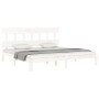 Estructura de cama sin colchón madera maciza blanca 200x200 cm