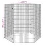 Rabbit cage 6 panels galvanized iron 54x100 cm by vidaXL, Cages and habitats for small animals - Ref: Foro24-171581, Price: 3...
