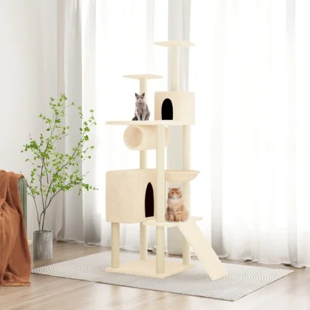 Cat scratching post with cream sisal posts 168 cm by vidaXL, Cat furniture - Ref: Foro24-171699, Price: 70,81 €, Discount: %