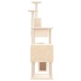 Rascador para gatos con postes de sisal color crema 168 cm de vidaXL, Mobiliario para gatos - Ref: Foro24-171699, Precio: 73,...