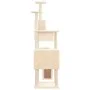 Rascador para gatos con postes de sisal color crema 168 cm de vidaXL, Mobiliario para gatos - Ref: Foro24-171699, Precio: 71,...