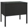 Black synthetic rattan tempered glass side table 53x37x48 cm by vidaXL, Side tables - Ref: Foro24-319400, Price: 32,49 €, Dis...