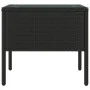 Black synthetic rattan tempered glass side table 53x37x48 cm by vidaXL, Side tables - Ref: Foro24-319400, Price: 32,49 €, Dis...