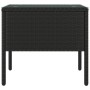 Schwarzer Beistelltisch aus gehärtetem Glas aus synthetischem Rattan, 53 x 37 x 48 cm von vidaXL, Seitentische - Ref: Foro24-...