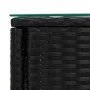 Black synthetic rattan tempered glass side table 53x37x48 cm by vidaXL, Side tables - Ref: Foro24-319400, Price: 32,49 €, Dis...
