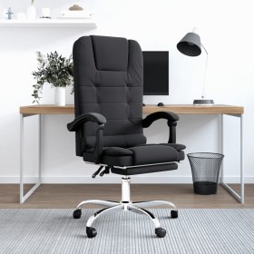 Reclining office chair with massage function, black synthetic leather by vidaXL, Office chairs - Ref: Foro24-349667, Price: 1...
