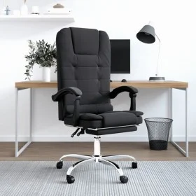 Reclining office chair with massage function, black synthetic leather by vidaXL, Office chairs - Ref: Foro24-349667, Price: 1...