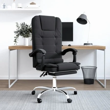 Silla de oficina reclinable masaje cuero sintético negro de vidaXL, Sillas de oficina - Ref: Foro24-349667, Precio: 117,93 €,...