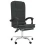 Reclining office chair with massage function, black synthetic leather by vidaXL, Office chairs - Ref: Foro24-349667, Price: 1...