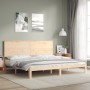 Estructura de cama sin colchón madera maciza de pino 200x200 cm