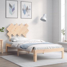 Estructura de cama con cabecero madera maciza Estructura de cama con cabecero madera maciza