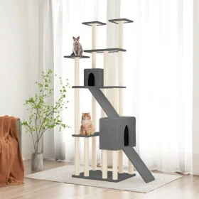 Cat scratcher with dark gray sisal posts 190 cm by vidaXL, Cat furniture - Ref: Foro24-171650, Price: 120,14 €, Discount: %
