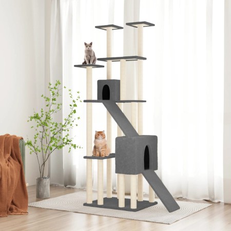 Katzenkratzbaum mit dunkelgrauen Sisalpfosten 190 cm von vidaXL, Katzenmöbel - Ref: Foro24-171650, Preis: 122,36 €, Rabatt: %