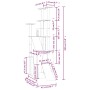 Katzenkratzbaum mit dunkelgrauen Sisalpfosten 190 cm von vidaXL, Katzenmöbel - Ref: Foro24-171650, Preis: 122,36 €, Rabatt: %
