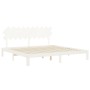 Estructura de cama sin colchón madera maciza blanca 200x200 cm