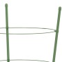Soportes plantas jardín con 4 anillas 5 uds acero verde 90 cm