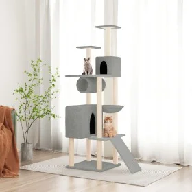 Cat scratching post with light gray sisal posts 168 cm by vidaXL, Cat furniture - Ref: Foro24-171700, Price: 70,22 €, Discoun...