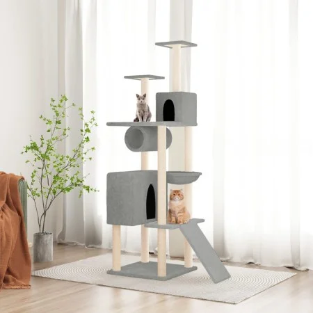 Cat scratching post with light gray sisal posts 168 cm by vidaXL, Cat furniture - Ref: Foro24-171700, Price: 70,22 €, Discoun...