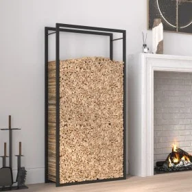 Brennholzregal aus mattschwarzem Stahl, 80 x 28 x 154 cm von vidaXL, Brennholztaschen und -halter - Ref: Foro24-350308, Preis...
