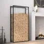 Brennholzregal aus mattschwarzem Stahl, 80 x 28 x 154 cm von vidaXL, Brennholztaschen und -halter - Ref: Foro24-350308, Preis...