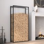Matte black steel firewood rack 80x28x154 cm by vidaXL, Firewood bags and holders - Ref: Foro24-350308, Price: 42,17 €, Disco...