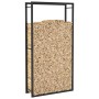 Matte black steel firewood rack 80x28x154 cm by vidaXL, Firewood bags and holders - Ref: Foro24-350308, Price: 42,17 €, Disco...