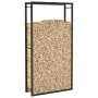 Matte black steel firewood rack 80x28x154 cm by vidaXL, Firewood bags and holders - Ref: Foro24-350308, Price: 45,68 €, Disco...
