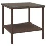 Brown synthetic rattan tempered glass side table 45x45x45cm by vidaXL, Side tables - Ref: Foro24-319399, Price: 35,83 €, Disc...