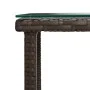 Brown synthetic rattan tempered glass side table 45x45x45cm by vidaXL, Side tables - Ref: Foro24-319399, Price: 35,83 €, Disc...