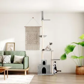 Cat scratching post floor to ceiling light gray 250.5-276.5 cm by vidaXL, Cat furniture - Ref: Foro24-171721, Price: 62,58 €,...
