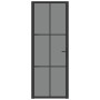 Puerta interior vidrio EGS y aluminio negro 76x201,5 cm de vidaXL, Puertas para el hogar - Ref: Foro24-350564, Precio: 244,03...
