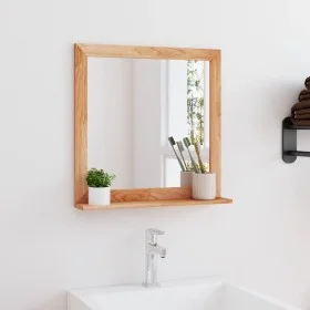 Solid walnut wood wall mirror 55x55 cm by vidaXL, Mirrors - Ref: Foro24-350358, Price: 47,26 €, Discount: %