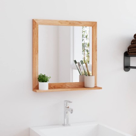 Espejo de pared madera maciza nogal 55x55 cm de vidaXL, Espejos - Ref: Foro24-350358, Precio: 52,59 €, Descuento: %