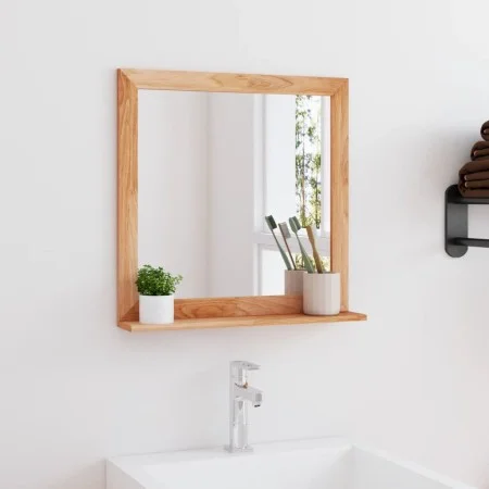 Solid walnut wood wall mirror 55x55 cm by vidaXL, Mirrors - Ref: Foro24-350358, Price: 49,28 €, Discount: %