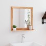 Espejo de pared madera maciza nogal 55x55 cm de vidaXL, Espejos - Ref: Foro24-350358, Precio: 52,59 €, Descuento: %