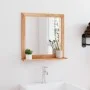Solid walnut wood wall mirror 55x55 cm by vidaXL, Mirrors - Ref: Foro24-350358, Price: 49,28 €, Discount: %