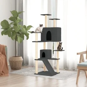 Cat scratching post with dark gray sisal posts 153 cm by vidaXL, Cat furniture - Ref: Foro24-171695, Price: 66,11 €, Discount: %