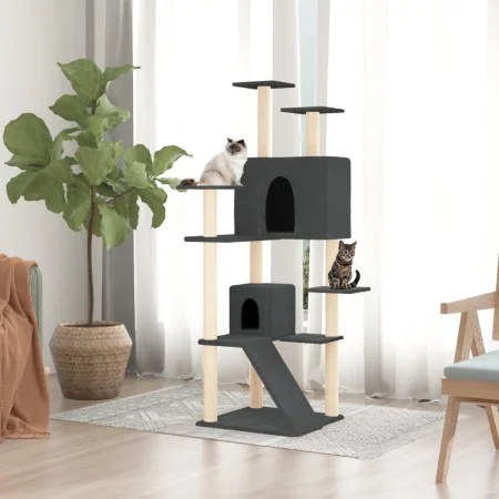 Cat scratching post with dark gray sisal posts 153 cm by vidaXL, Cat furniture - Ref: Foro24-171695, Price: 66,11 €, Discount: %