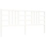 Estructura de cama con cabecero madera maciza blanco 200x200 cm