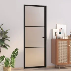 Innentür aus mattschwarzem Glas und Aluminium, 76 x 201,5 cm von vidaXL, Türen für zu Hause - Ref: Foro24-350552, Preis: 256,...
